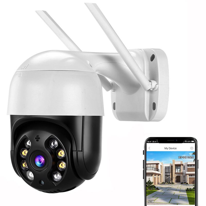 Home Security Camera Outdoor, Wireless WiFi IP Camera 360° View, Motion Detection, Two Way Talk, 1080P Full Color Night Vision