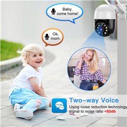 Home Security Camera Outdoor, Wireless WiFi IP Camera 360° View, Motion Detection, Two Way Talk, 1080P Full Color Night Vision