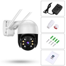 Home Security Camera Outdoor, Wireless WiFi IP Camera 360° View, Motion Detection, Two Way Talk, 1080P Full Color Night Vision