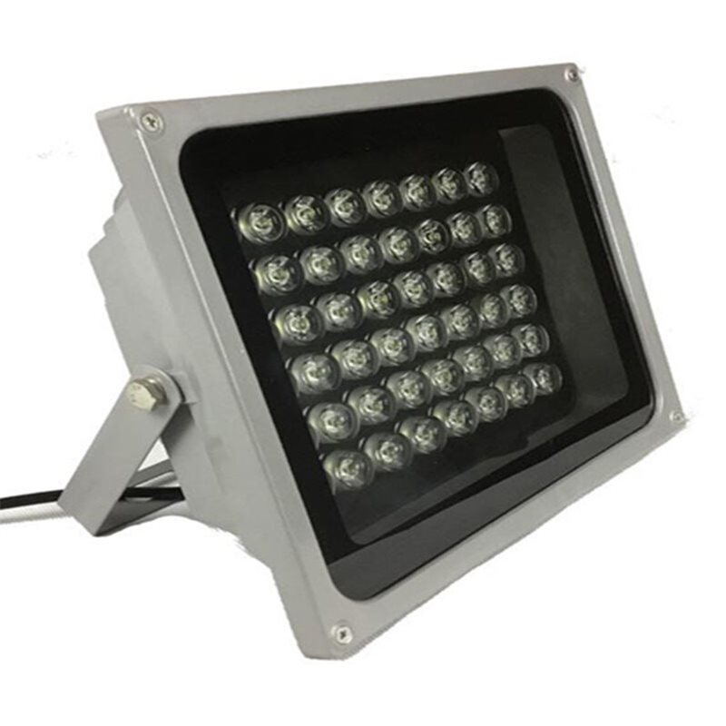 AC110-220V High Power Outdoor 48pcs Waterproof 15-90 Degree Angle 280-320m Night Vision 850nm IR LEDs Illuminator White Case