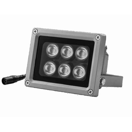 AC110-220V High Power Outdoor 6pcs 850nm Night Vision Illuminator IP66 Silver Case