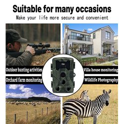 Trail Camera 1080P 20MP Hunting Game Camera with 120 Wide-Angle Motion Sensor Night Vision Motion Activated 0.3S 2.0 in LCD IP66