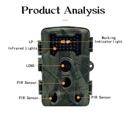 Trail Camera 1080P 20MP Hunting Game Camera with 120 Wide-Angle Motion Sensor Night Vision Motion Activated 0.3S 2.0 in LCD IP66