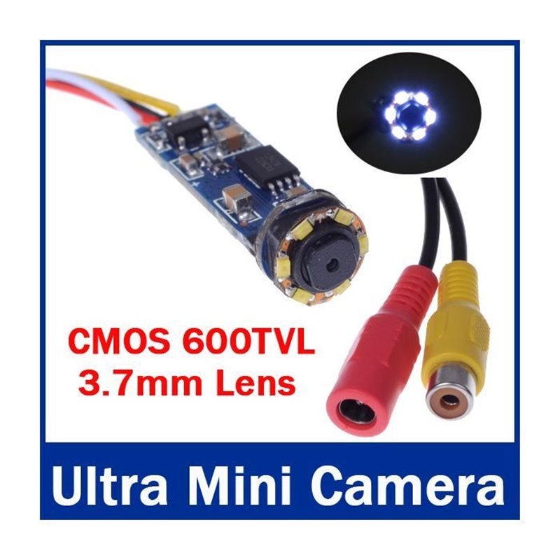 CMOS 600TVL Super Mini Wired Camera Cute Ultra Mini Camera CCTV Camera with 6pcs LEDs Night Vision for 1.2G /2.4G Wireless